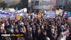 شرکت گسترده دانشجویان، کارکنان و مدرسان پردیس شهید رجایی 

در راهپیمایی روز مبارزه با استکبار جهانی یوم الله 13 آبان 5