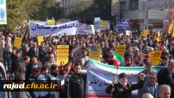 شرکت گسترده دانشجویان، کارکنان و مدرسان پردیس شهید رجایی 

در راهپیمایی روز مبارزه با استکبار جهانی یوم الله 13 آبان 6