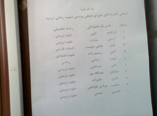 برگزاری انتخابات شورای صنفی پردیس شهید رجایی  5