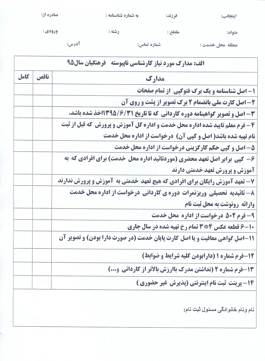 کارشناسی نا پیوسته