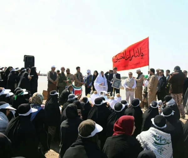 ازدواج دانشجویی در کنار بهشت آبی اروند زیر سایه پرچم آقا امام رضا(ع) 2