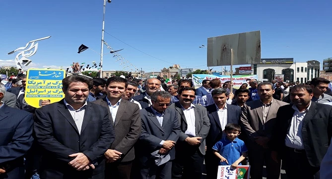 شرکت گسترده مسئولین، اساتید،کارکنان و دانشجویان پردیس شهید رجایی ارومیه در راهپیمایی روز جهانی قدس 4